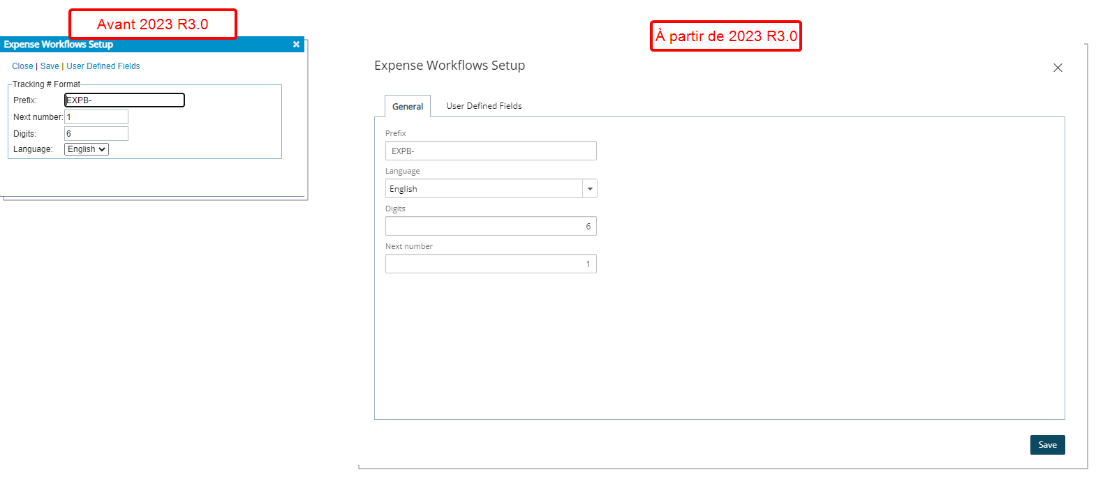 Page de configuration repensée