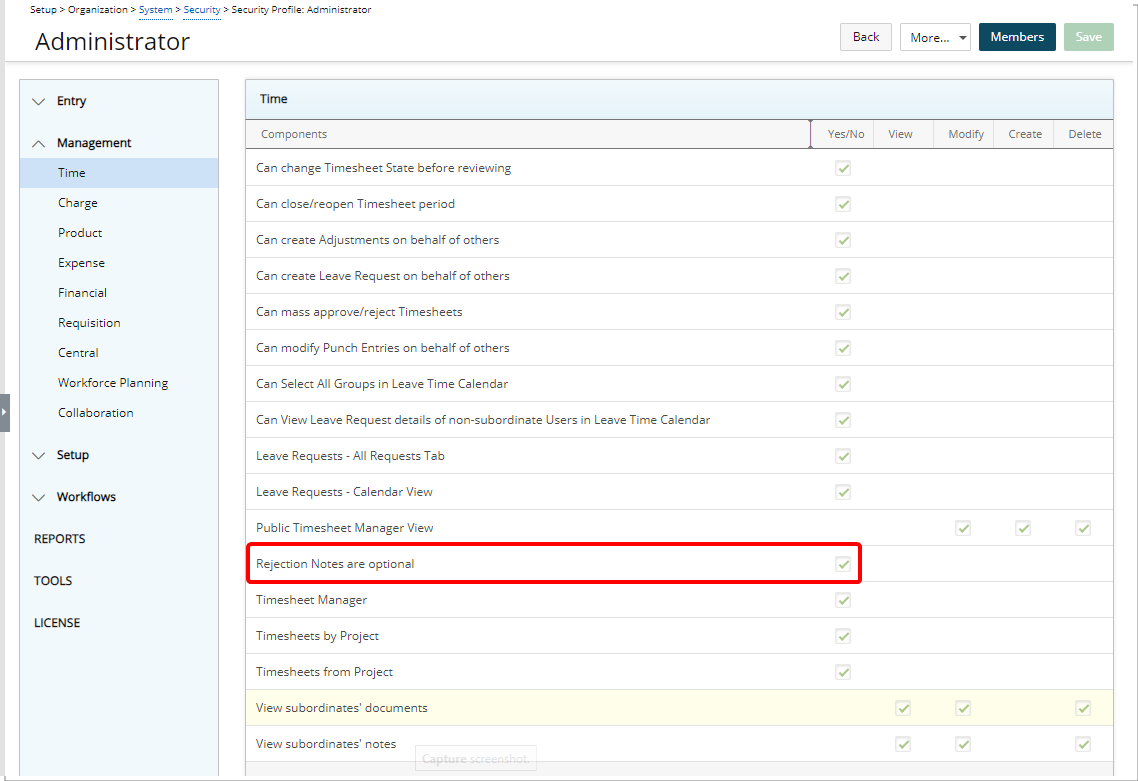 Les notes de rejet sont une autorisation de sécurité facultative