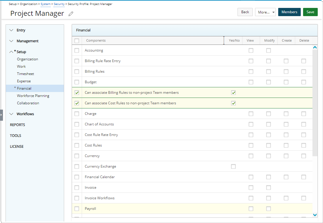 Autorisation de sécurité d'association de règle de taux non membre de l'équipe du projet