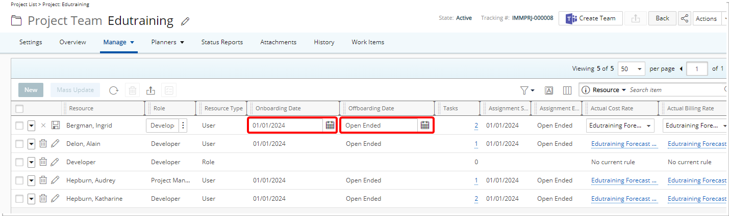 Colonnes d'intégration et d'exclusion
