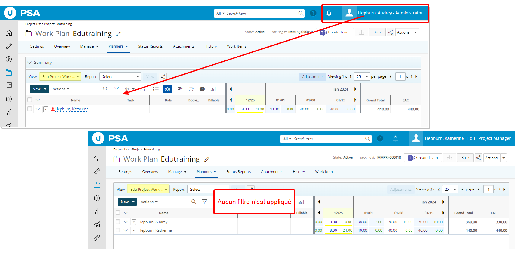 Les filtres sur la page sont désormais exclusifs aux utilisateurs connectés