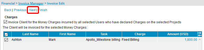 Vérifier les entrées de frais à facturer