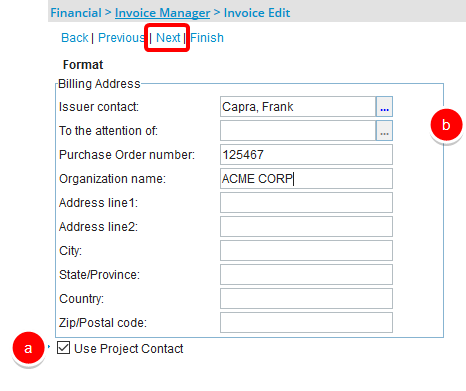 Saisissez ou confirmez les informations de facturation et de contact