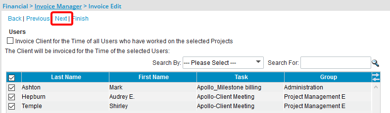 Sélectionnez le ou les utilisateurs