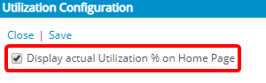 Cliquez sur l'option Afficher le taux d'utilisation sur la page d'accueil.