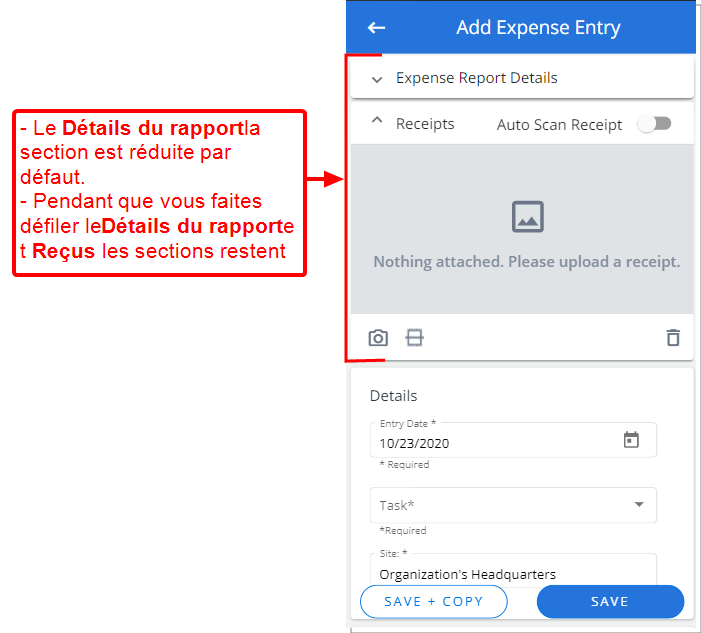 Entrez l'information requise