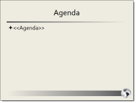 Agenda slide in a document type