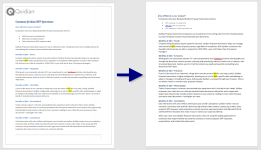 Example of a document prepared for Bulk Uploading
