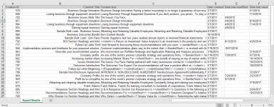 Example of a library report in Excel