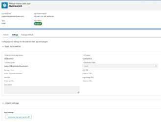 Manage External Client App Settings