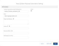 New Qvidian Proposal Automation Setting screen in Salesforce Lightning