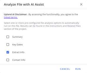 Analyze File with AI Assist dialog