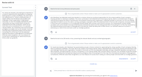 Revise with AI thread