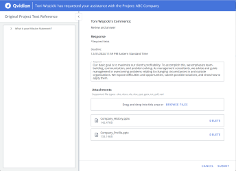 Contributer tasks response page