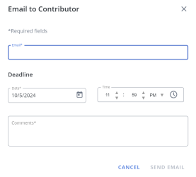 Email to Contributer dialog\