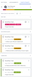 Participants Tasks panel