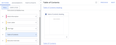 TOC headings