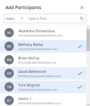 Add participants dialog
