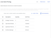 Structured Component Line Pricing example
