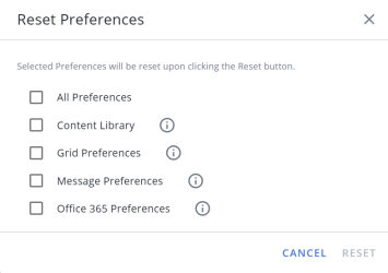 Reset Preferences