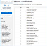 Application Profile Assignment Page