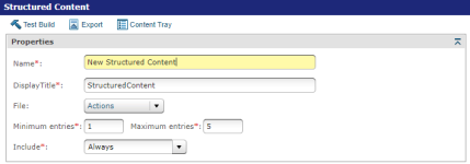 Structred Content screen