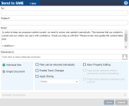 Send to SME dialog box
