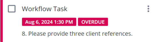Example of a past due assignment bar