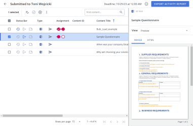 Submitted To Review Jobs workspace