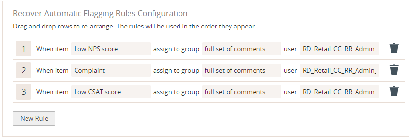 Recover flagging rules