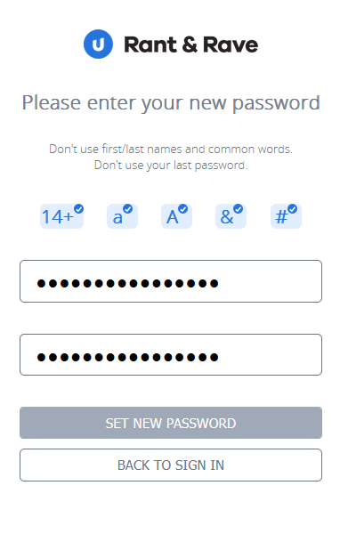 Reset your password