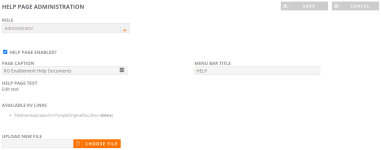 Help Page Administration
