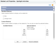 Related List Properties Buttons